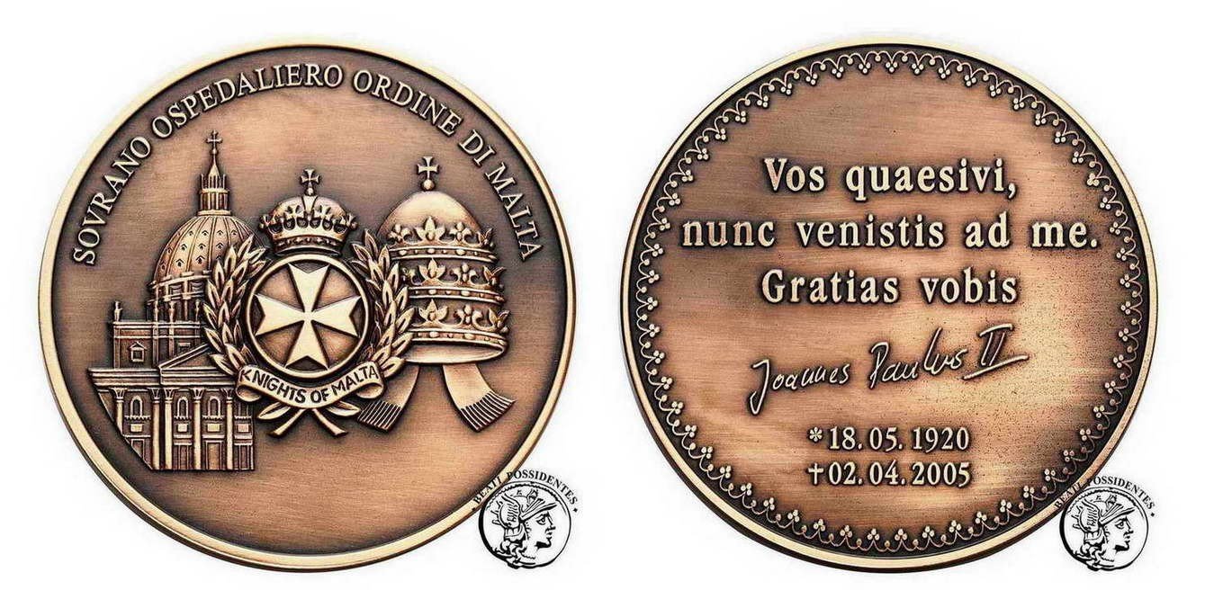 Malta (Zakon) Zestaw monet Jan Paweł II st. L stempel lustrzany