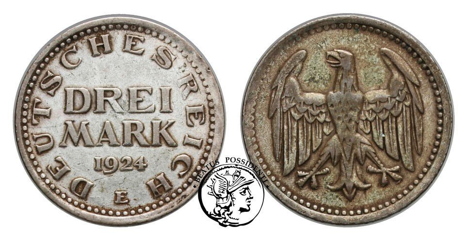 Niemcy, Weimar 3 Mark 1924 E