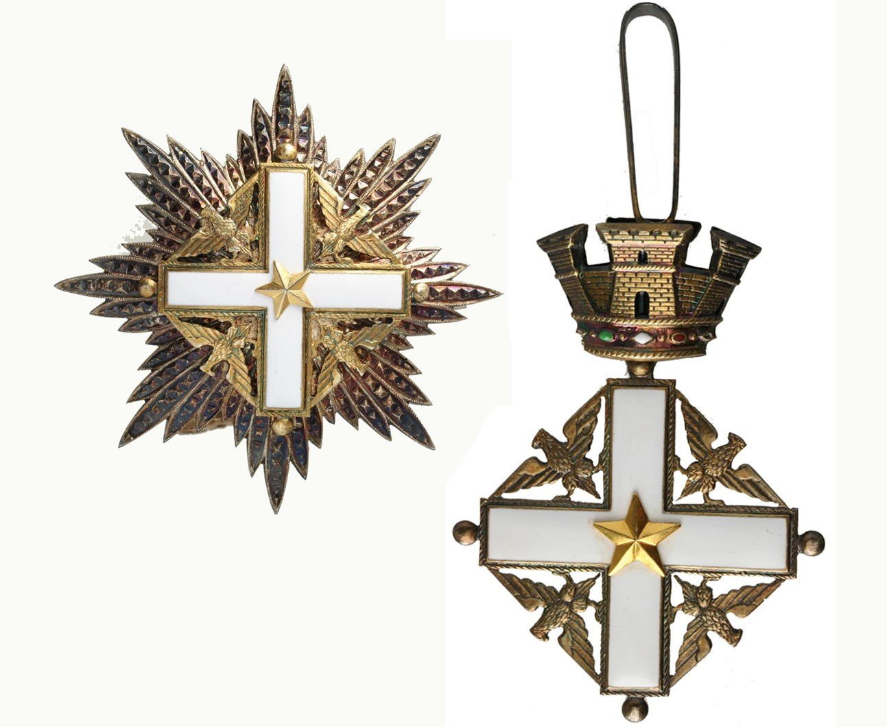 Włochy - Order Zasługi Republiki, Krzyż Komandorski I klasy z Gwiazdą.