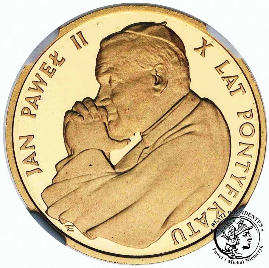 Polska 5000 złotych 1988 Papież Jan Paweł II lustrzanka NGC PF68