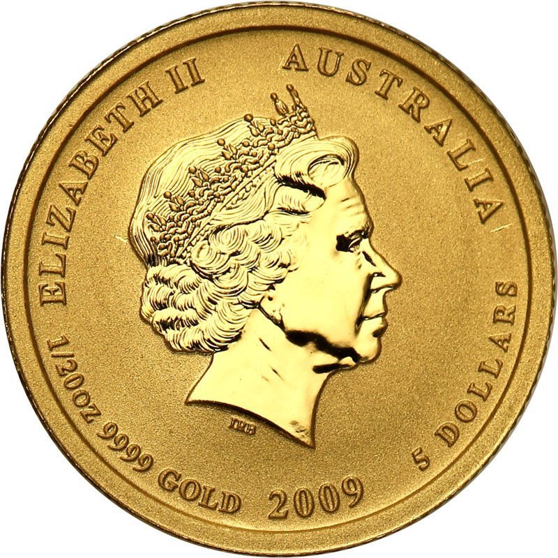 Australia 5 dolarów 2009 rok wołu st.L