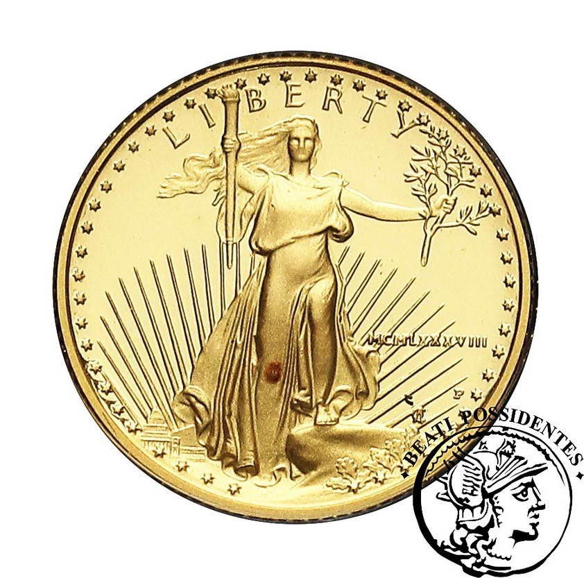USA 5 $ Dolarów 1988 Philadelphia 1/10 oz Au .999 st.L