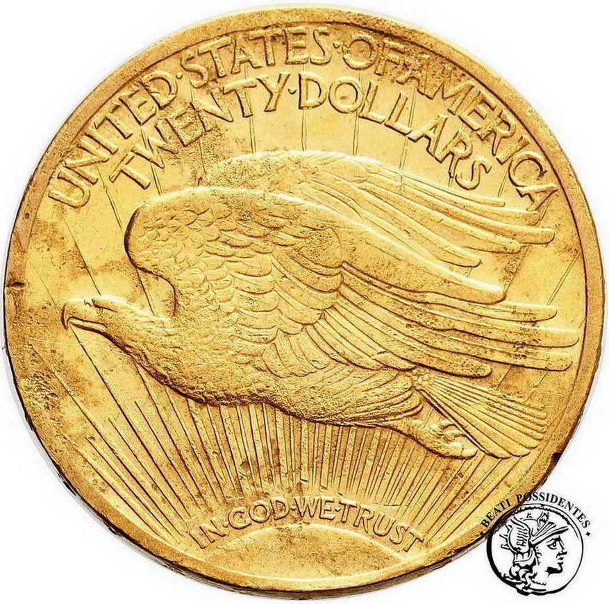USA 20 dolarów 1908 (motto) st. 3