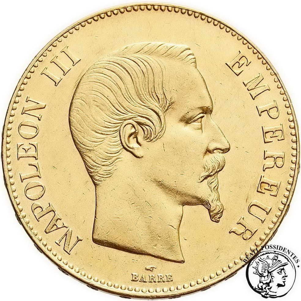 Francja 100 Franków 1858 Napoleon III A Paryż st. 2-