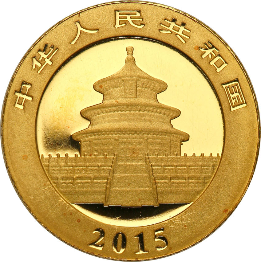 Chiny 20 Yuan 2015 (1/20 uncji złota) st.L