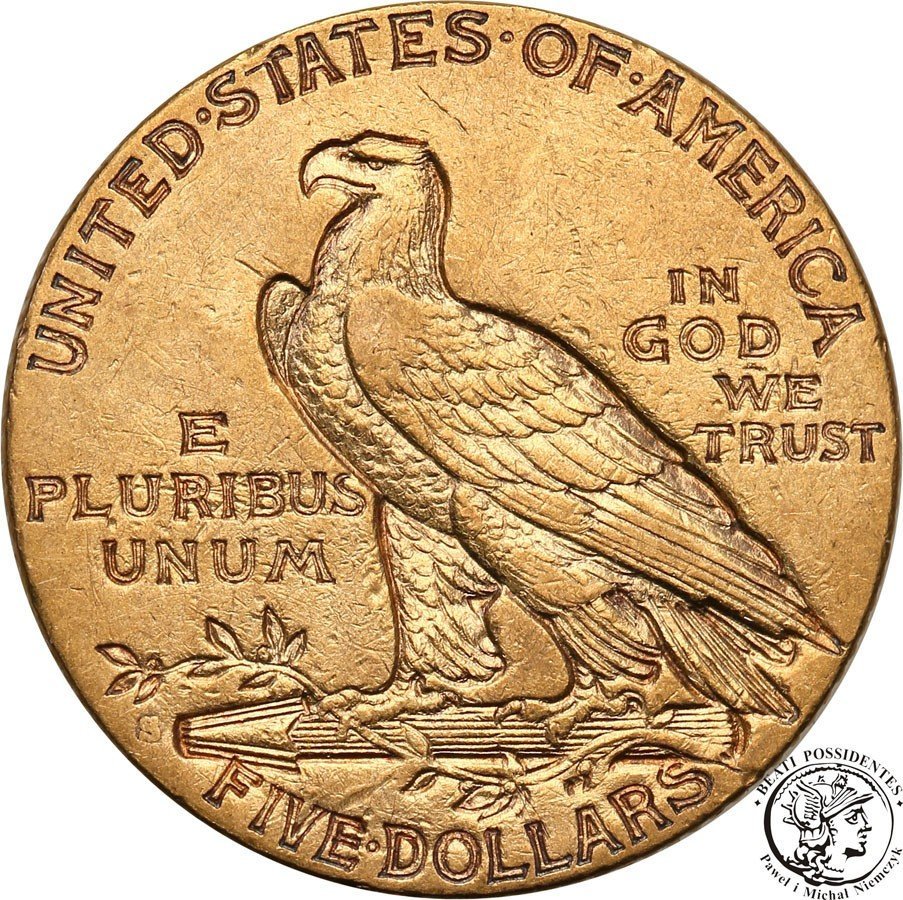 USA 5 dolarów 1911 S San Francisco Indianin st.2-