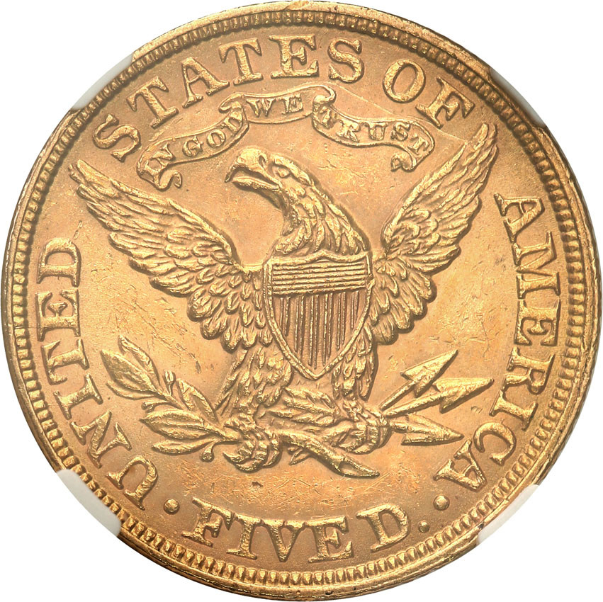 USA 5 dolarów 1900 Philadelphia NGC MS61
