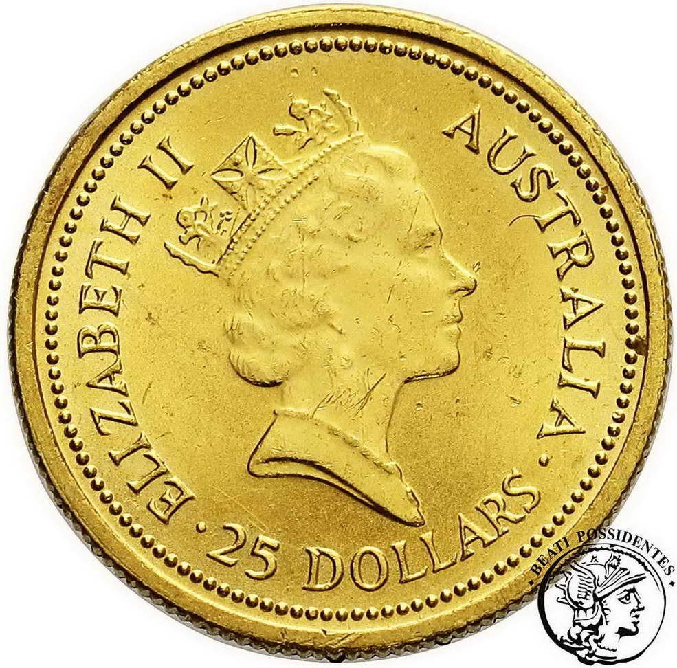 Australia Elżbieta II 25 dolarów 1987 1/4 Oz samorodek st. L-
