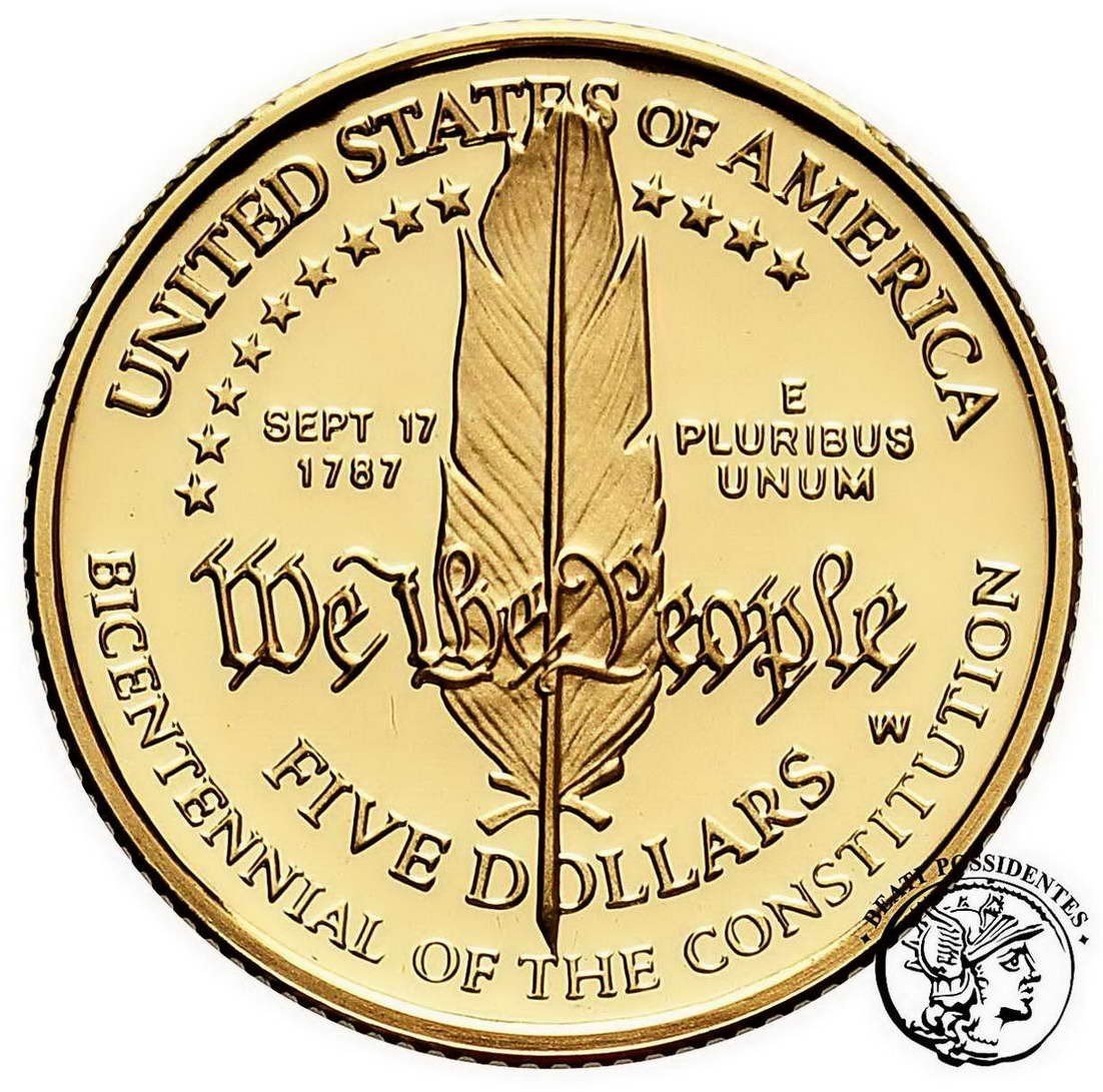 USA 5 $ dolarów 1987 w Konstytucja st.L