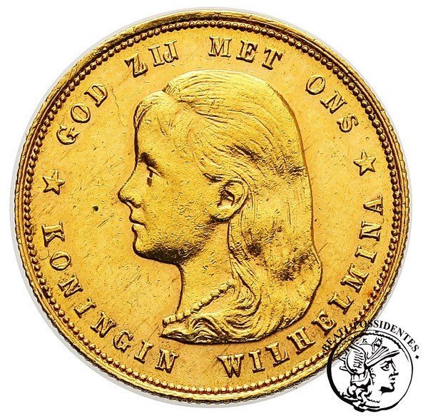 Holandia Wilhelmina 10 Guldenów 1897 st. 3