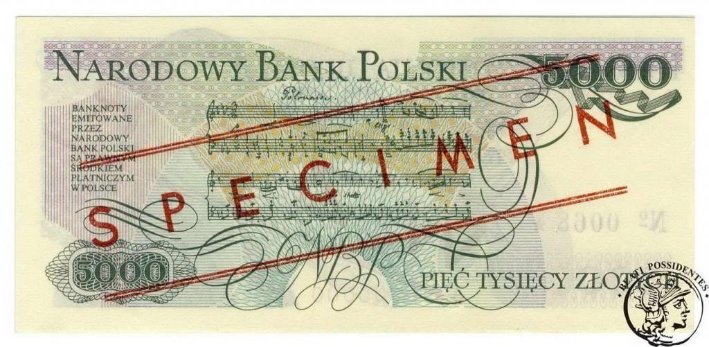 Polska 5000 złotych 1986 seria AY WZÓR st. 1