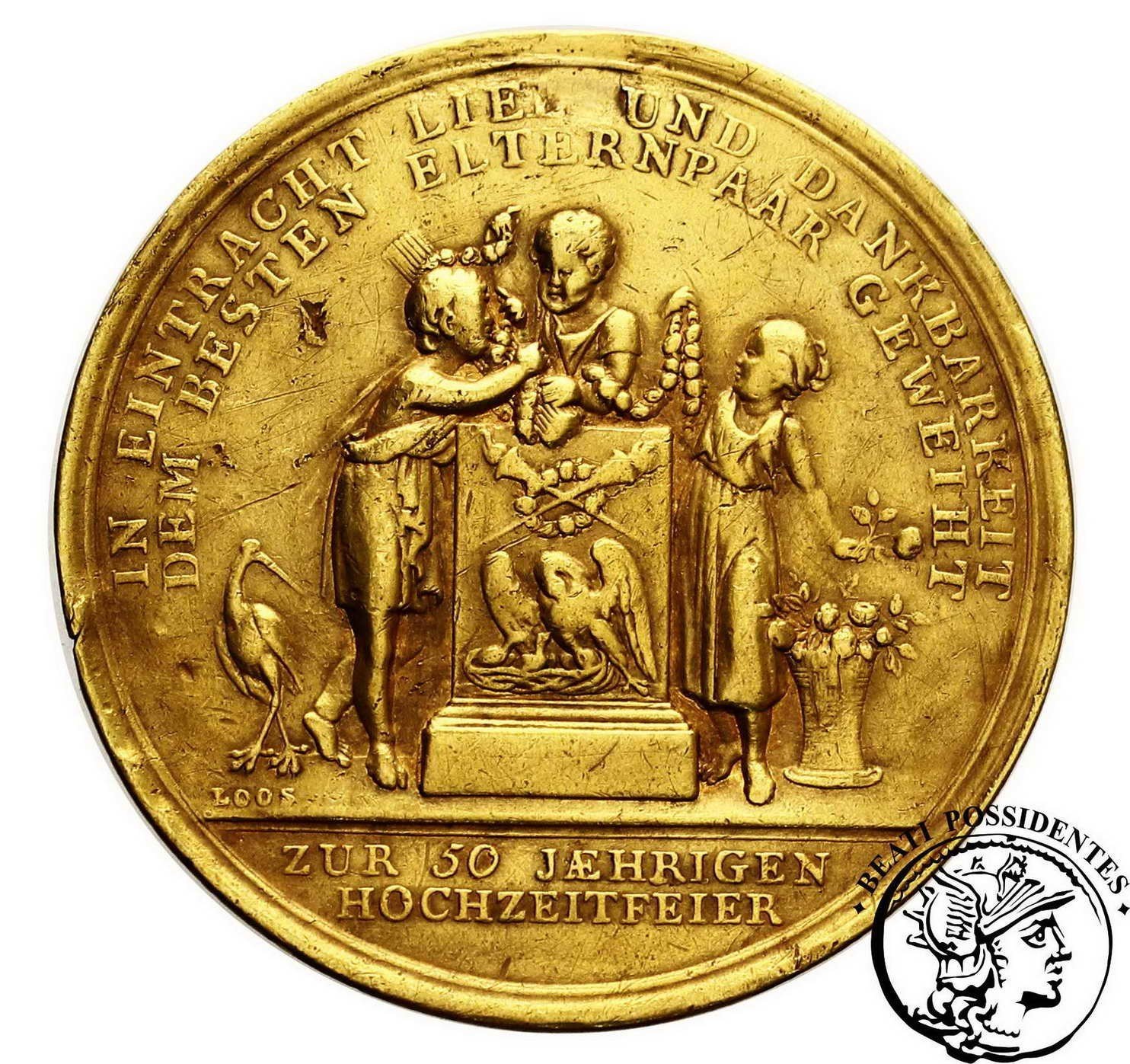 Niemcy Frankfurt Medal pamiątkowy 1809 Loos złoto