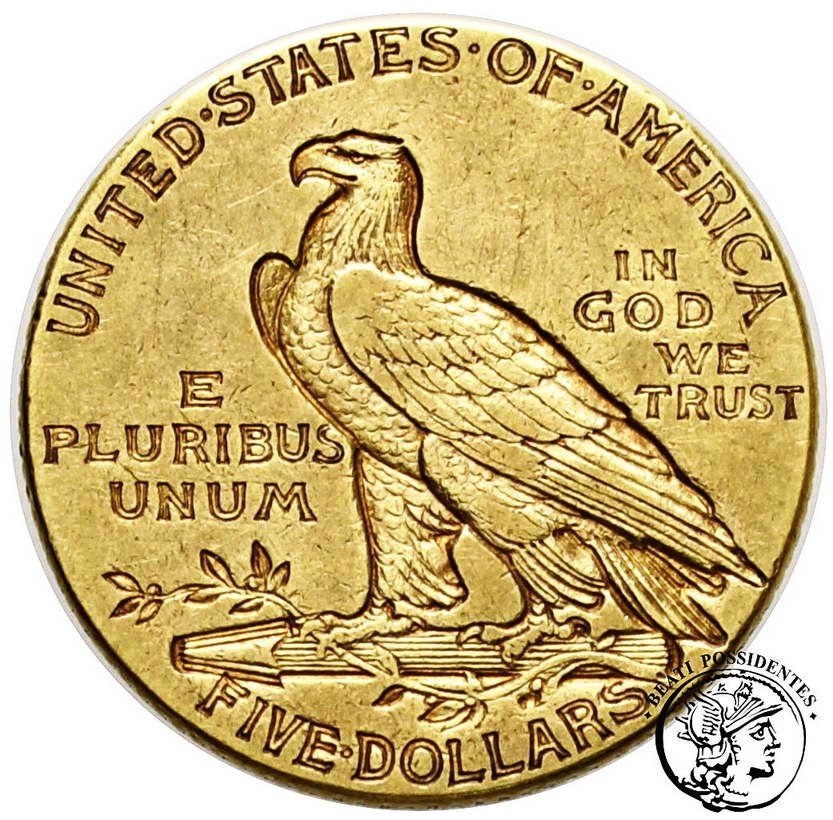 USA 5 $ Dolarów 1910 Indianin Philadelphia st.3
