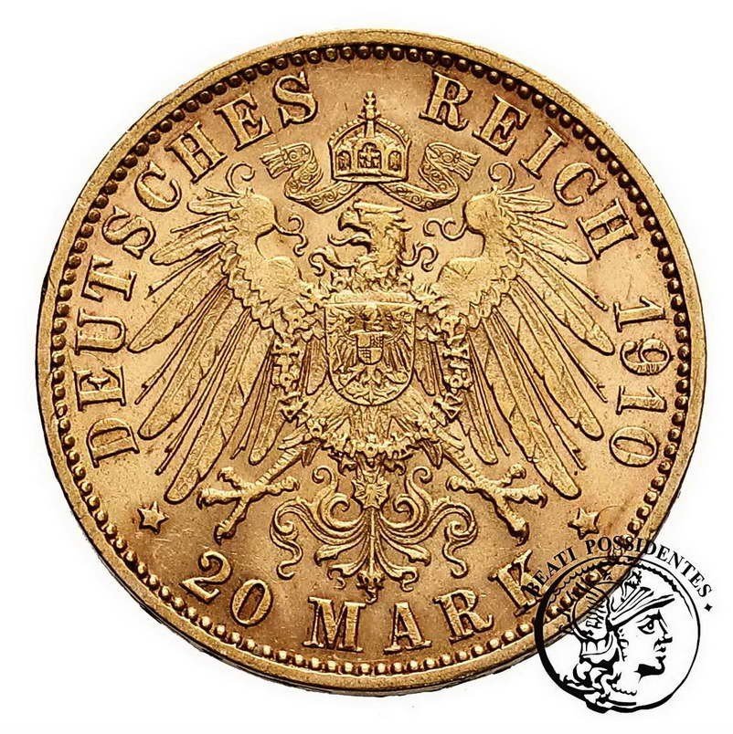 Niemcy Prusy Wilhelm II 20 Marek 1910 J Hamburg st. 2