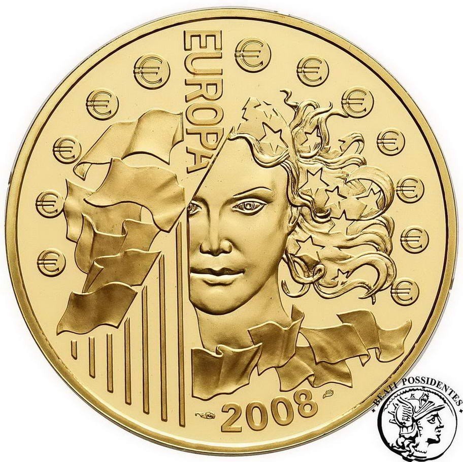 Francja 50 Euro Europa 2008 1 Oz Au.999 st. L