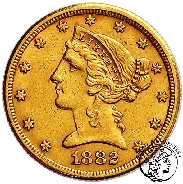 USA 5 $ dolarów 1882 Philadelphia st. 3