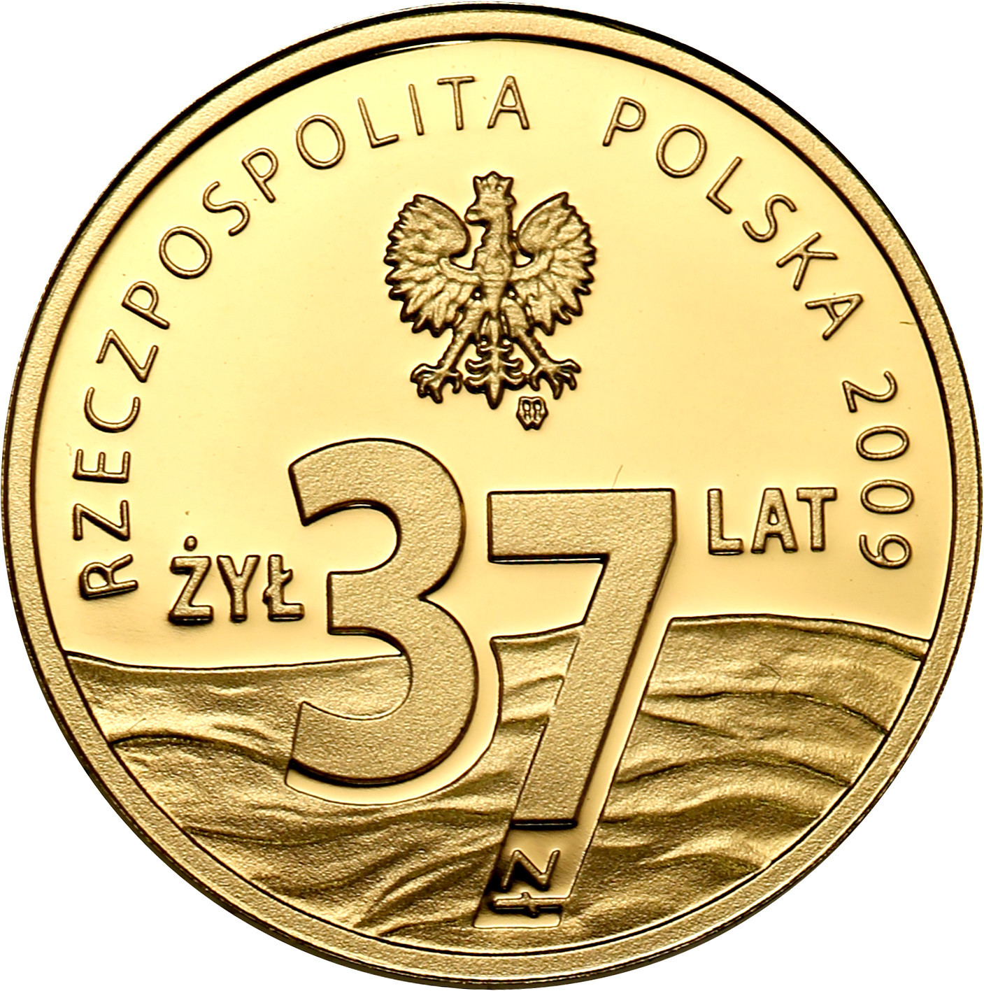 Polska III RP 37 złotych 2009 Popiełuszko st.L
