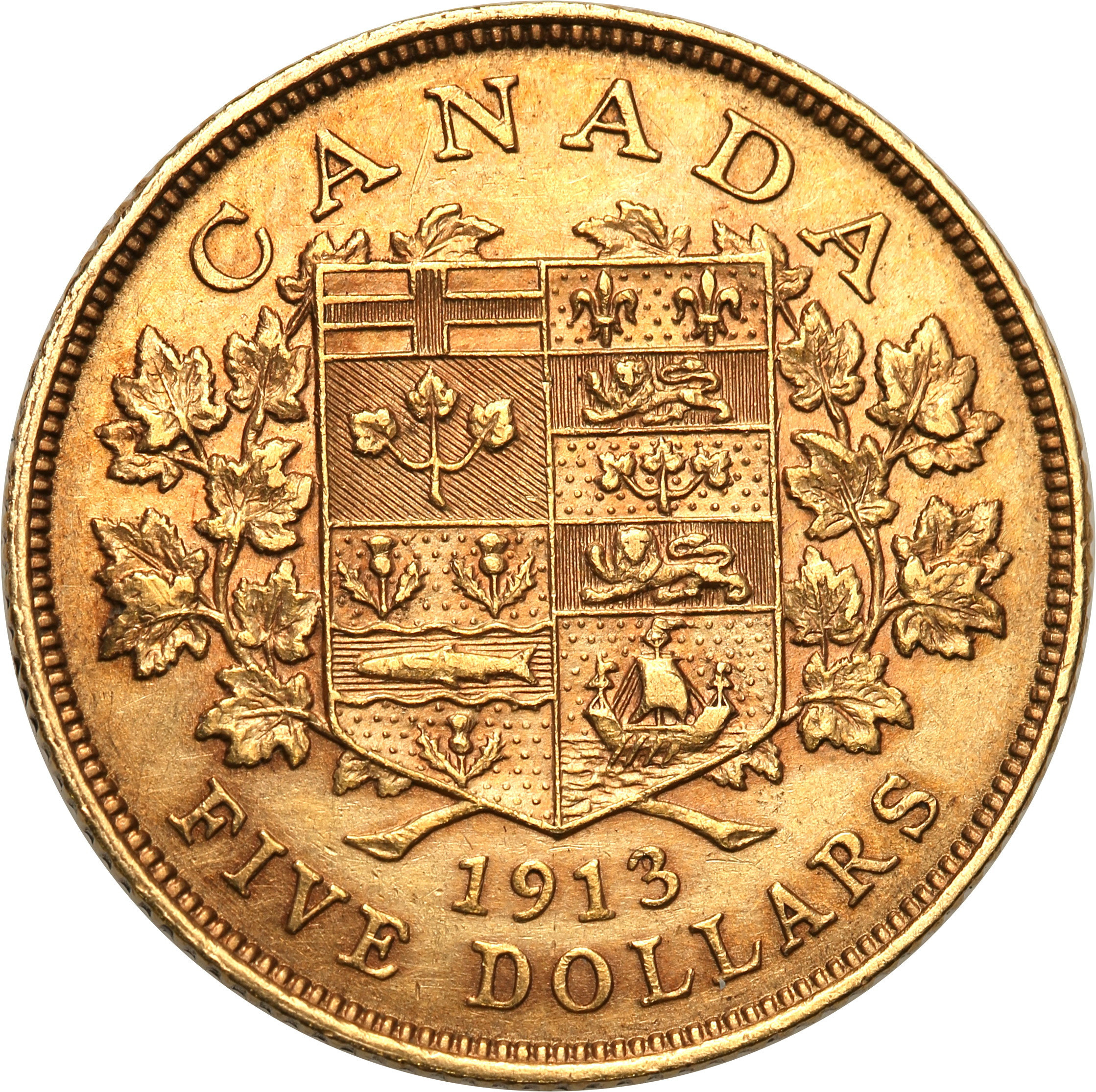 Kanada 5 dolarów 1913 Jerzy V st.2+