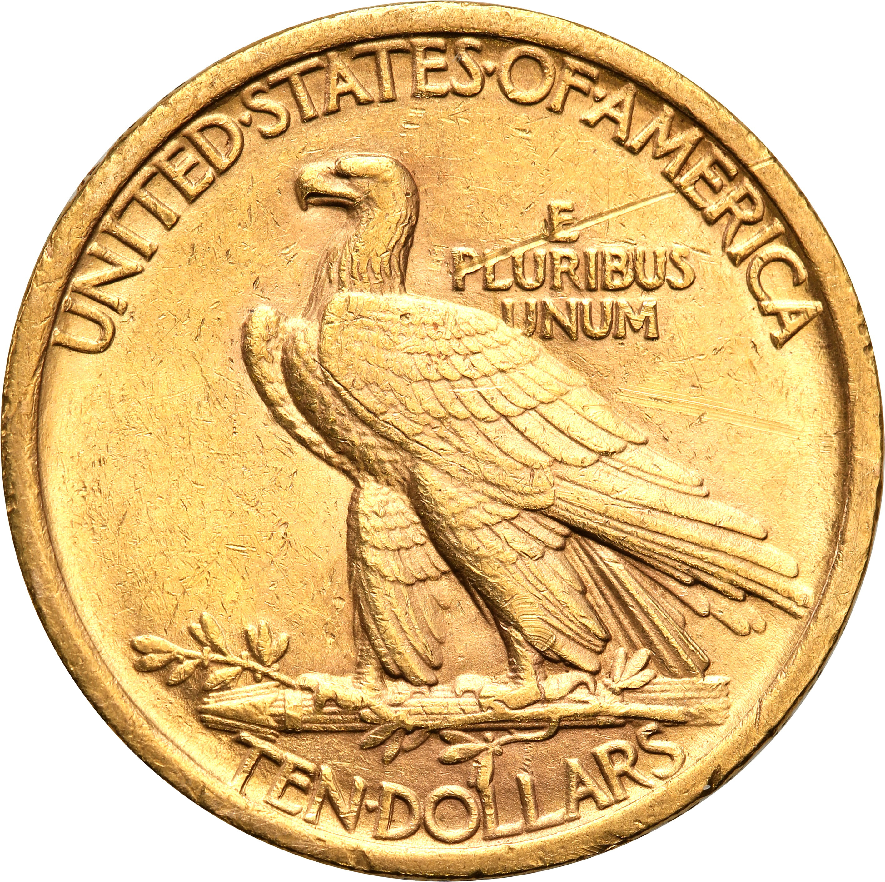 USA. 10  $ dolarów Indianin 1908 st.1-/2+
