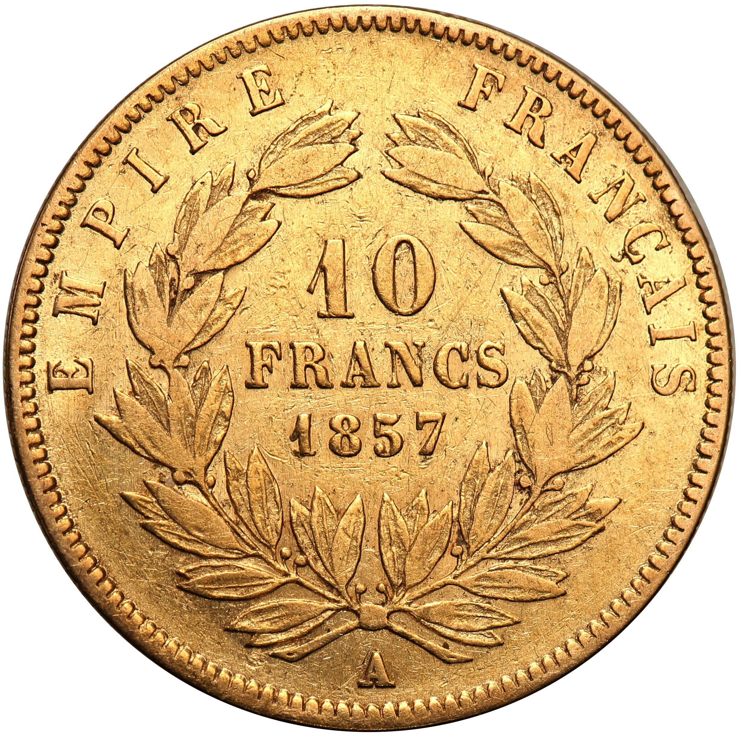 Francja. Napoleon III. 10 franków 1857 A st. 3+