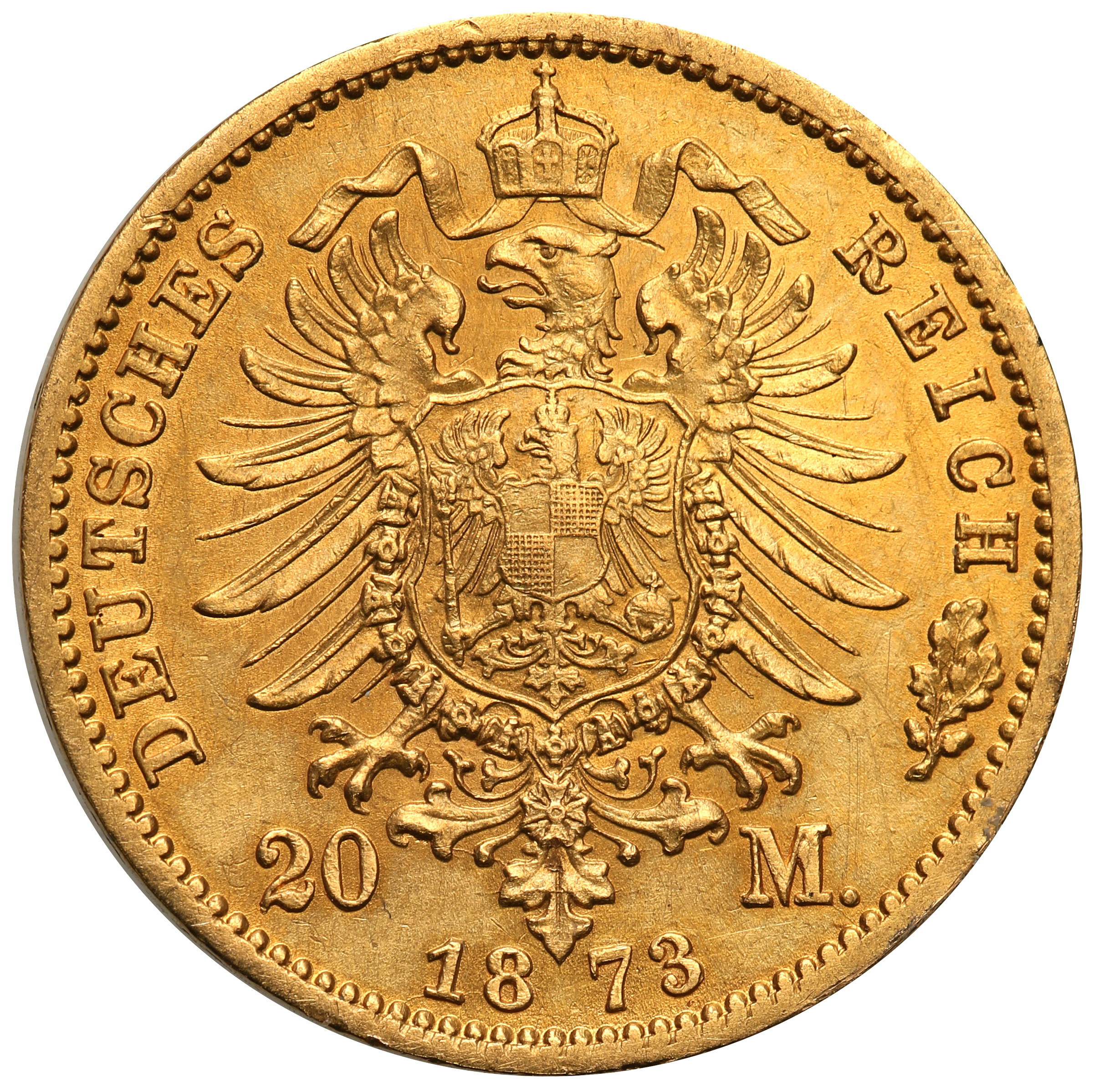 Niemcy Prusy 20 Marek 1873 C - Frankfurt st. 2+