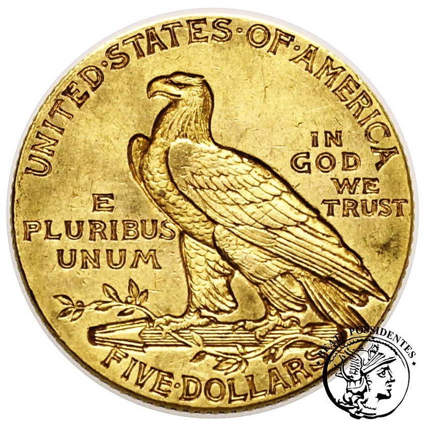 USA 5 $ Dolarów 1911 Indianin Philadelphia st.3
