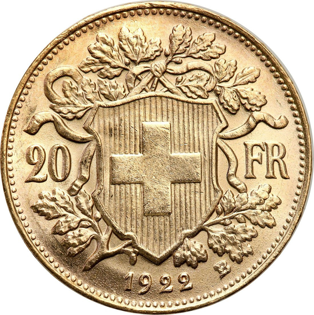 Szwajcaria. Helvetia 20 franków 1922