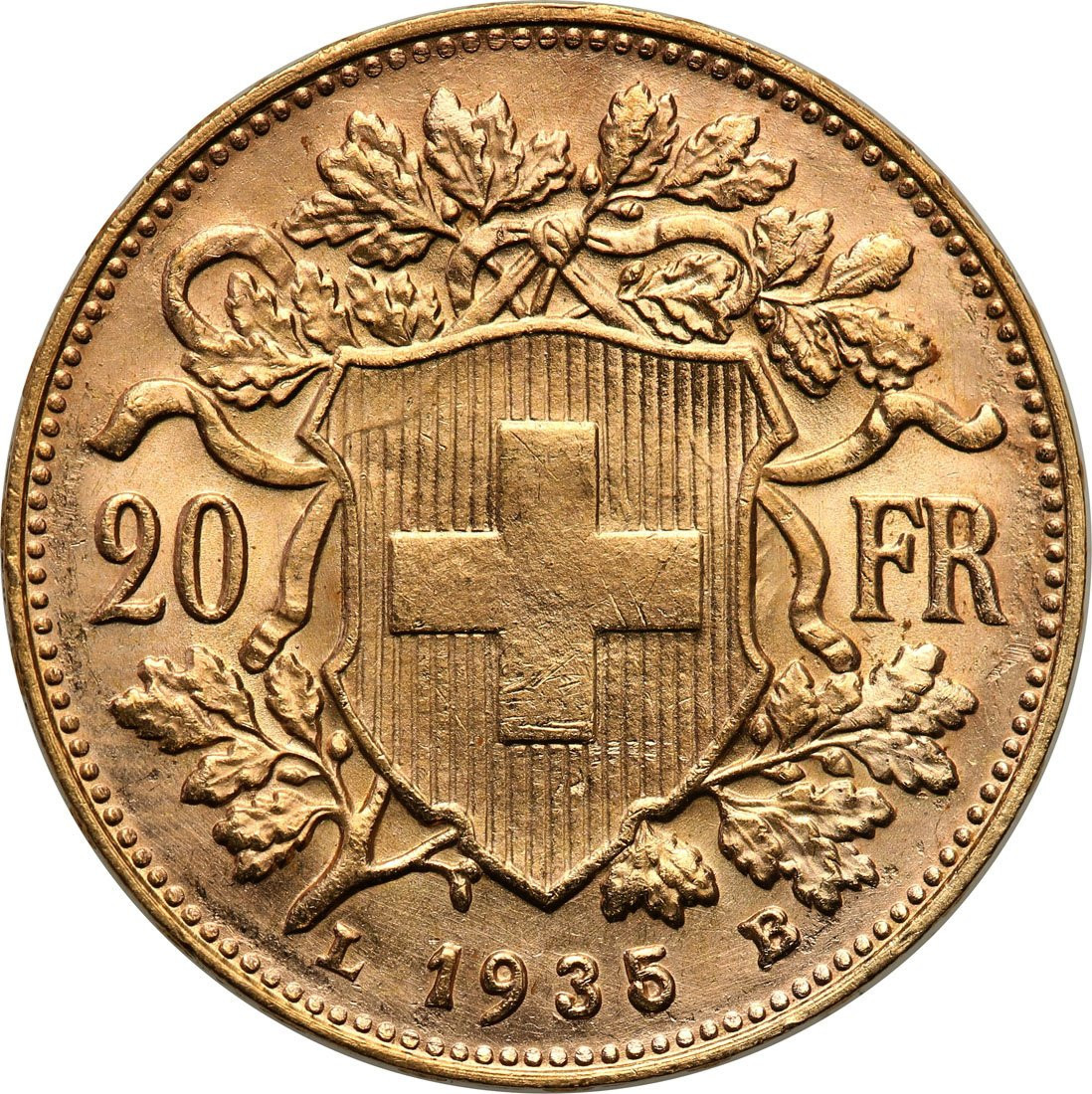 Szwajcaria. Helvetia 20 franków 1935