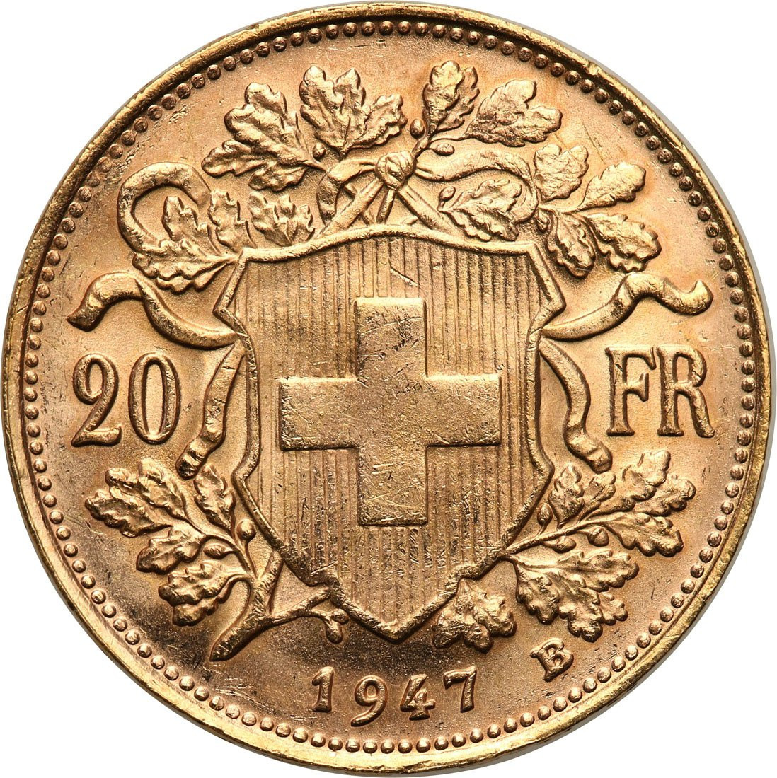 Szwajcaria. Helvetia 20 franków 1947