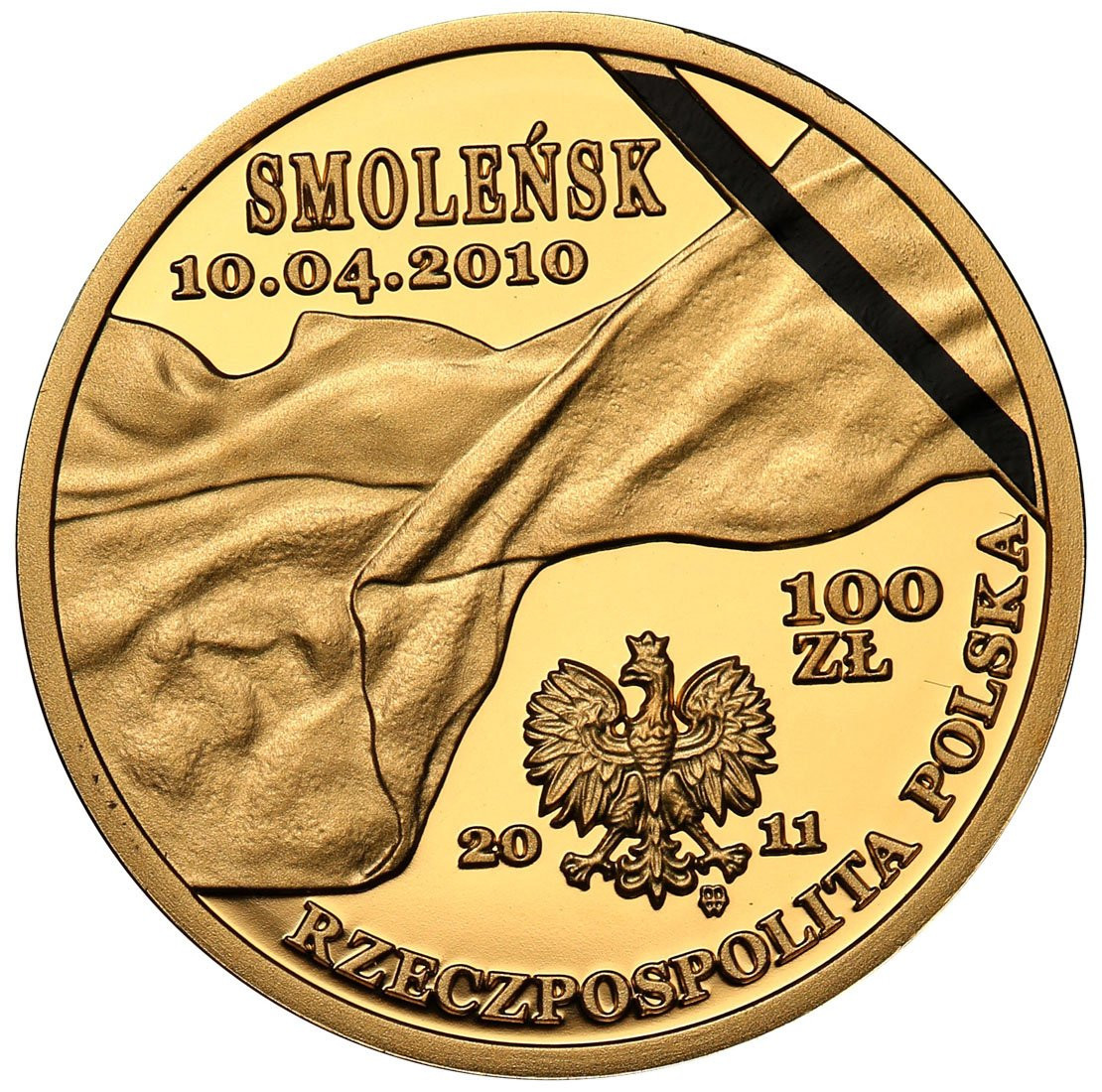 Polska. 100 złotych 2011 Smoleńsk - Para prezydencka Kaczyńscy