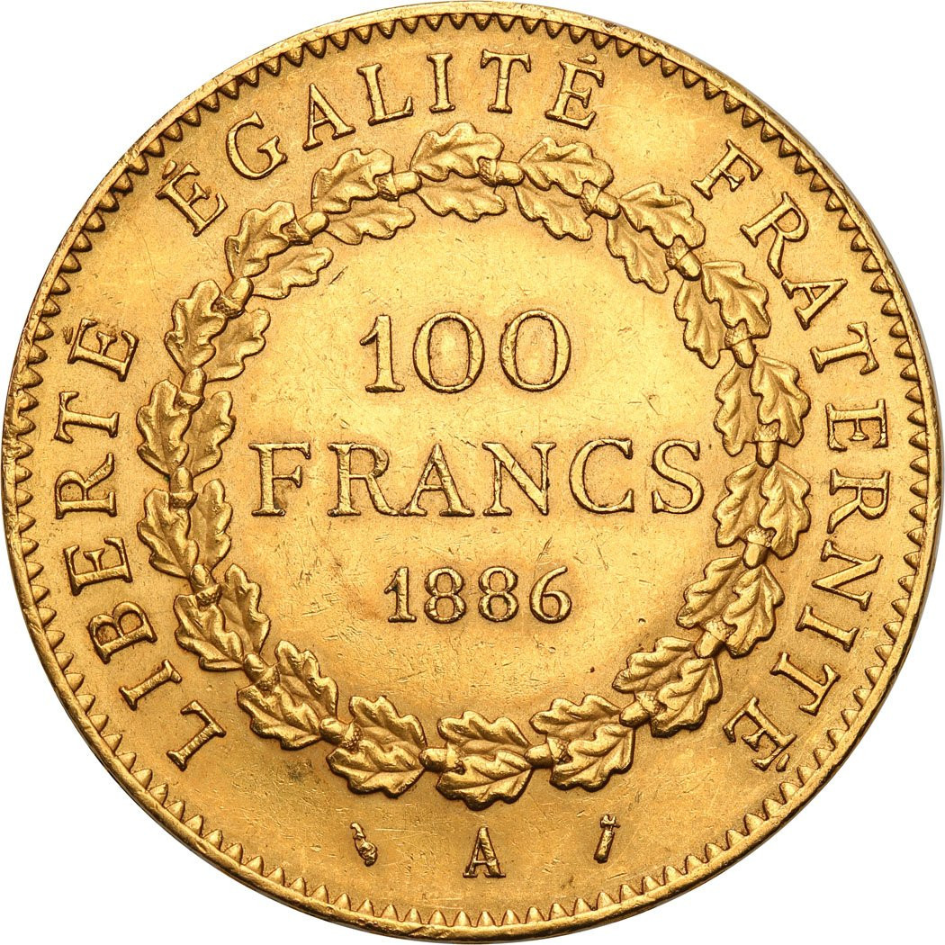 Francja. 100 franków 1886 A Anioł