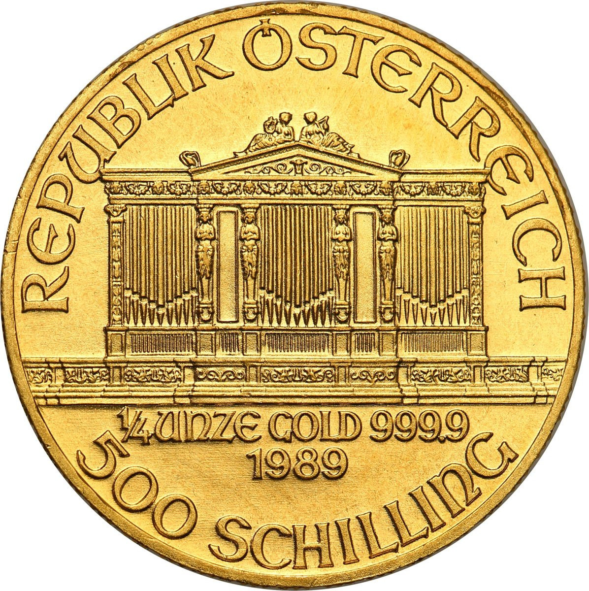 Austria 500 Szylingów 1989 (1/4 uncji złota) st.1