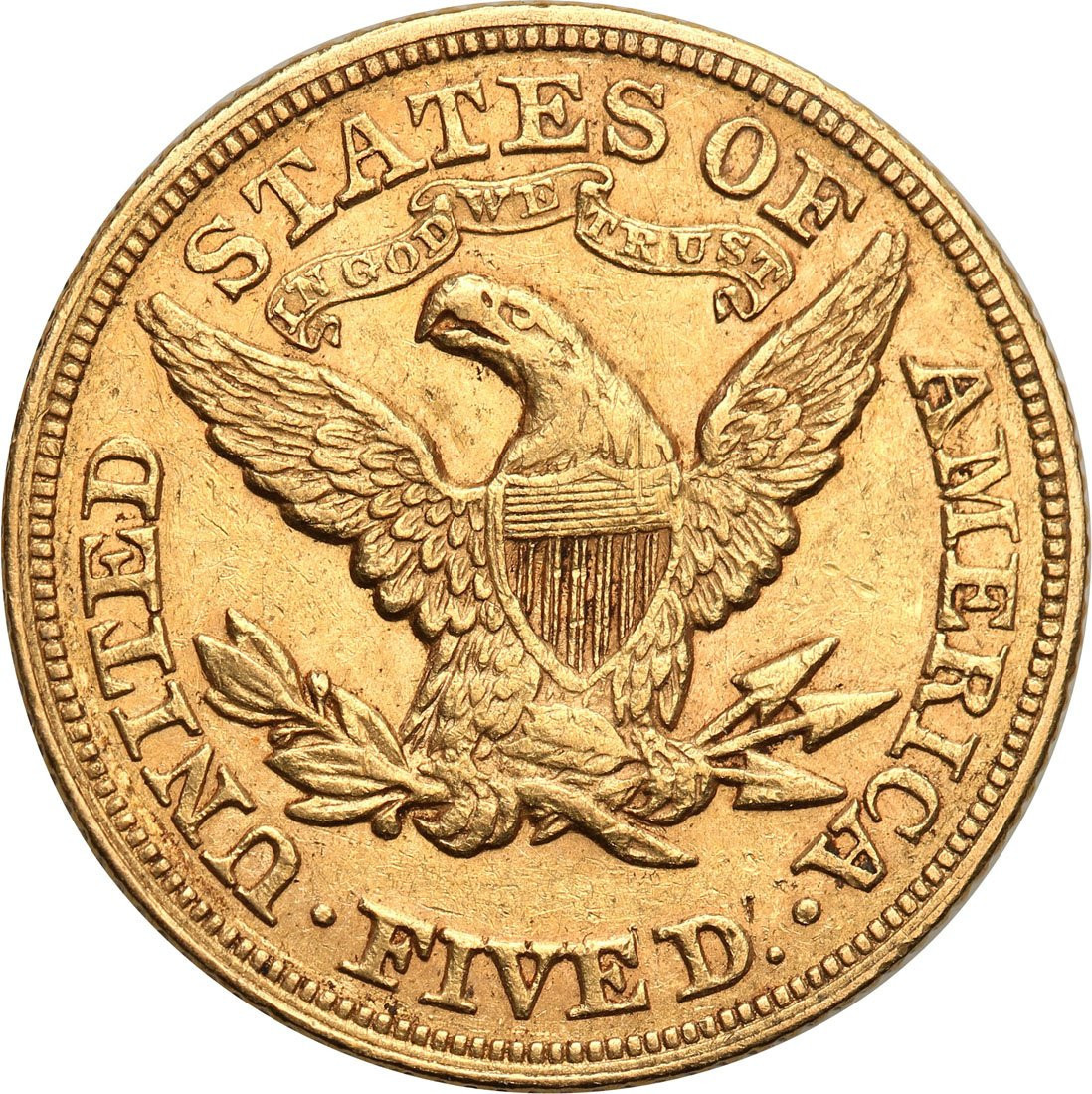 USA 5 dolarów 1880 Filadelfia st. 1-/2+