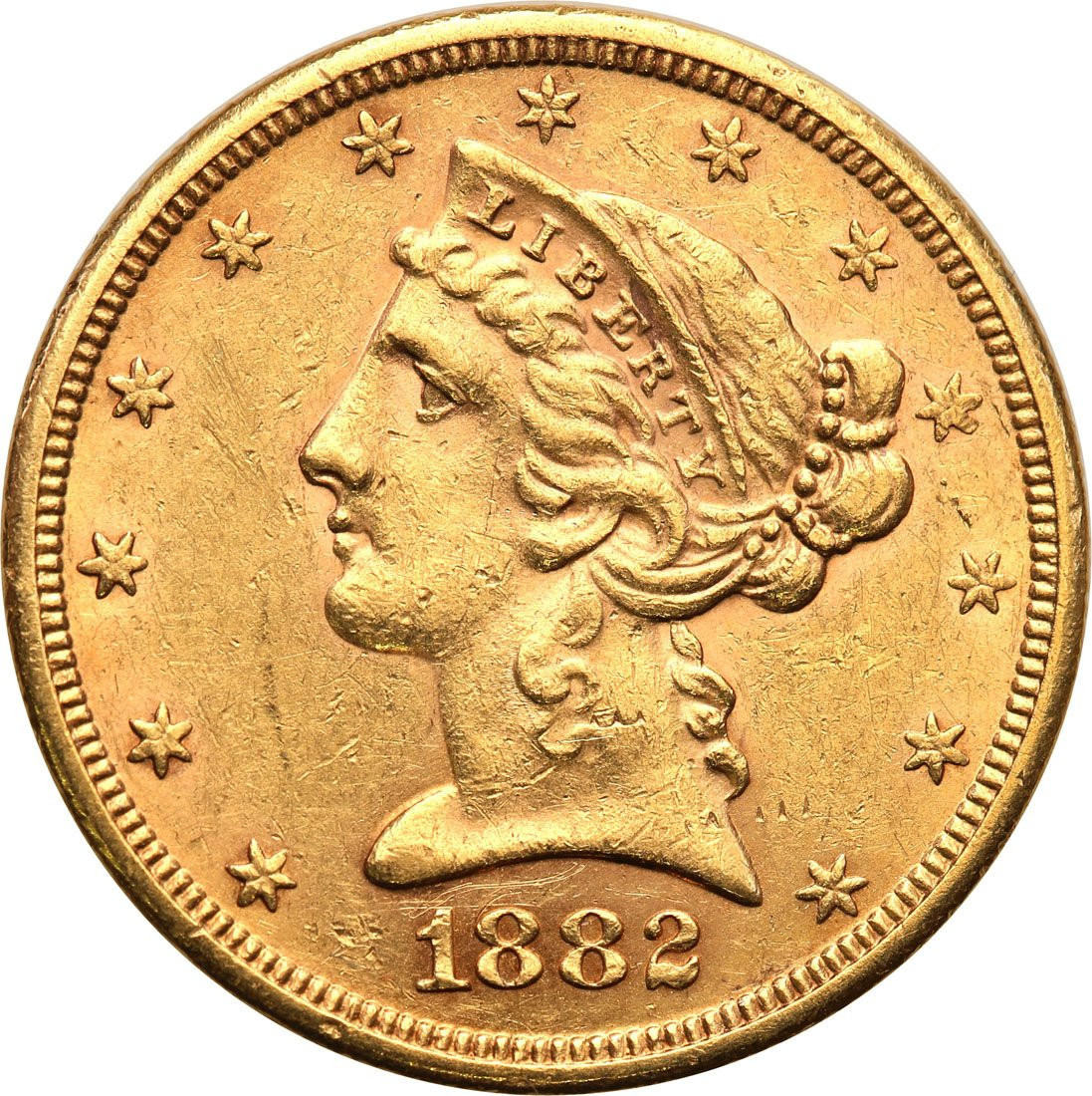 USA 5 dolarów 1882 S San Francisco st. 2+