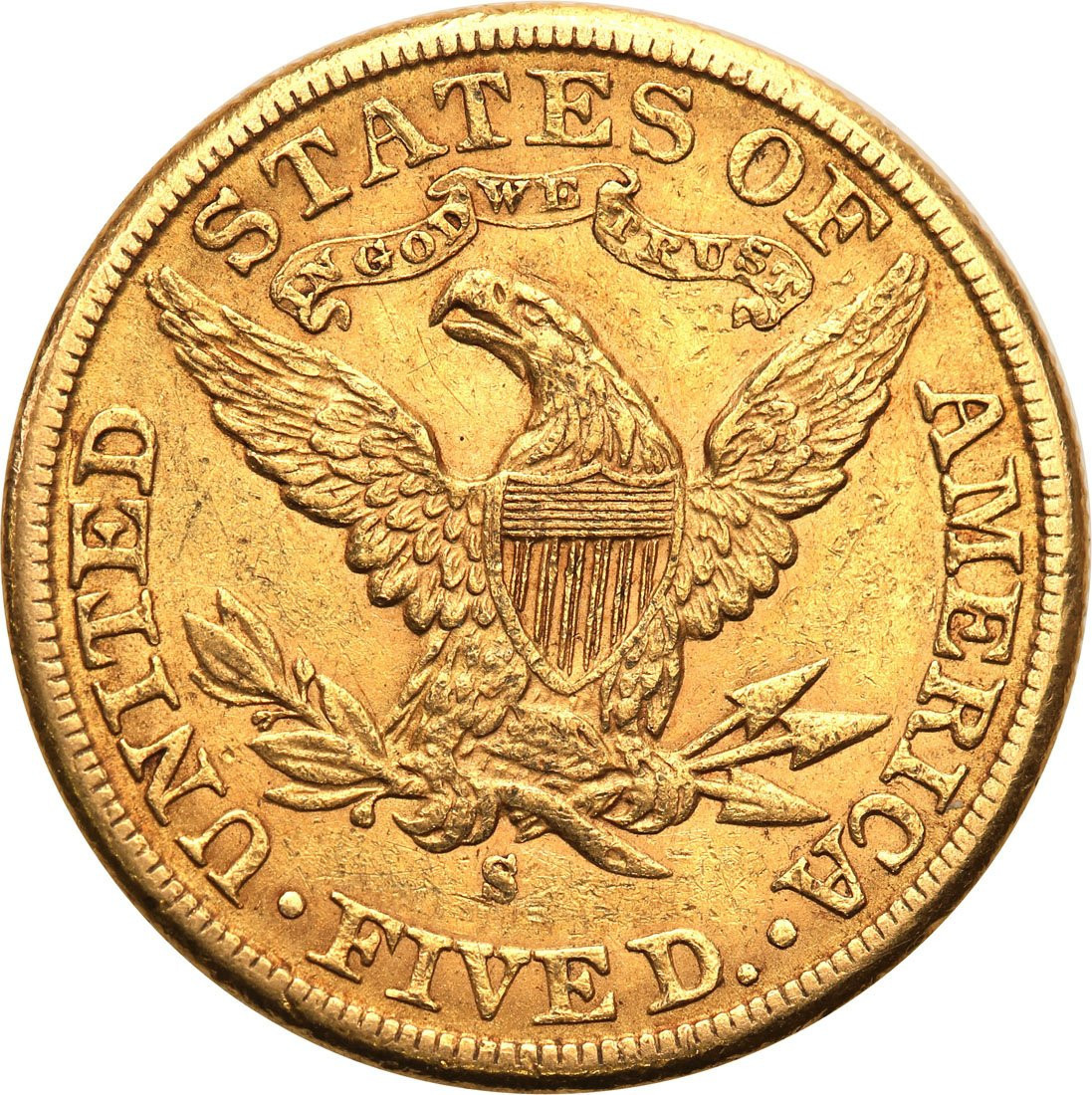 USA 5 dolarów 1887 S San Francisco st. 1-/2+