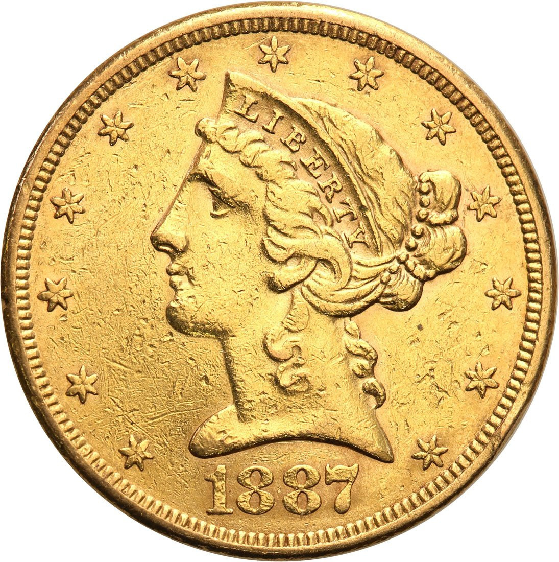 USA 5 dolarów 1887 S San Francisco st. 3+