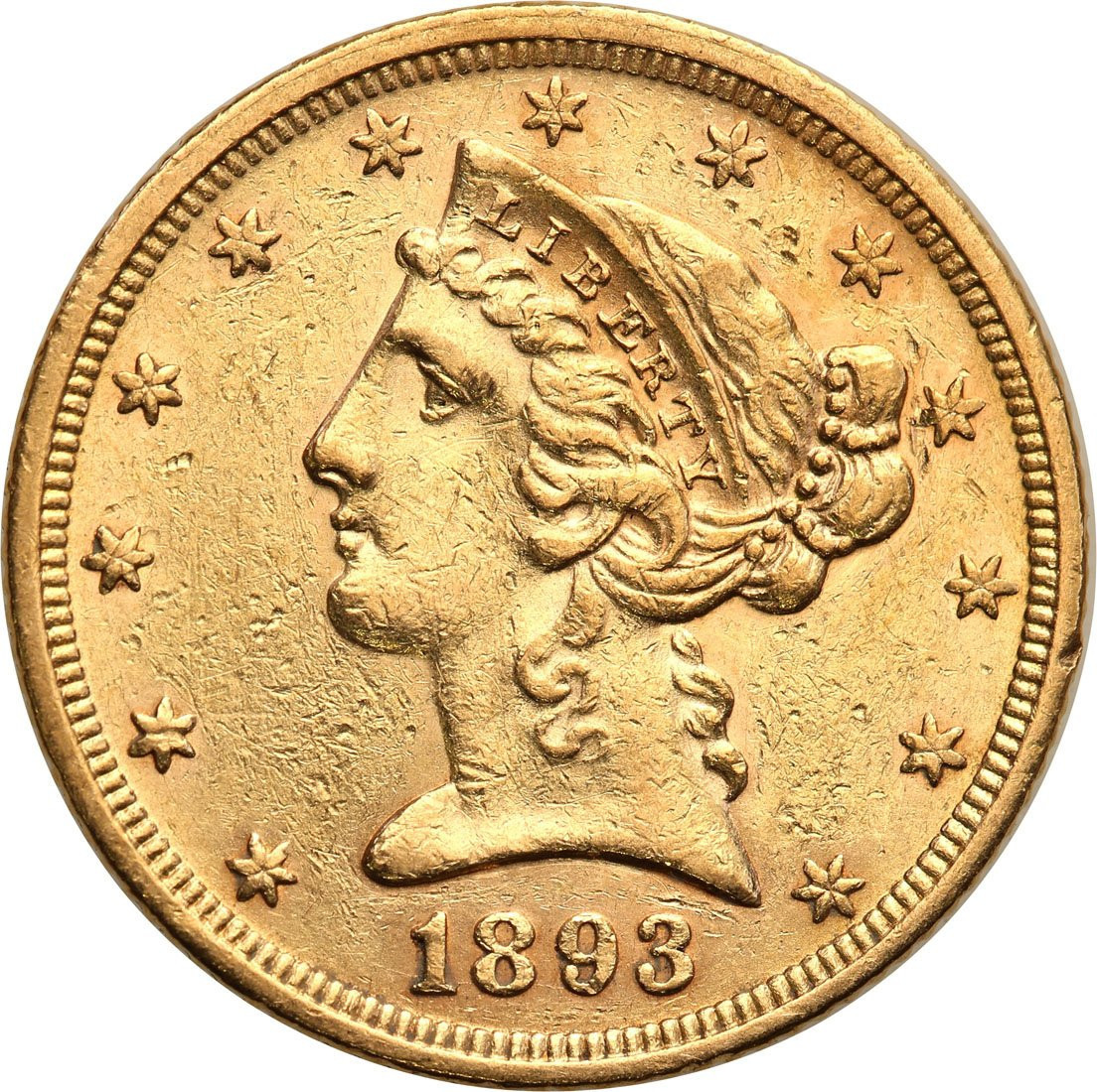 USA 5 dolarów 1893 Filadelfia st. 2+