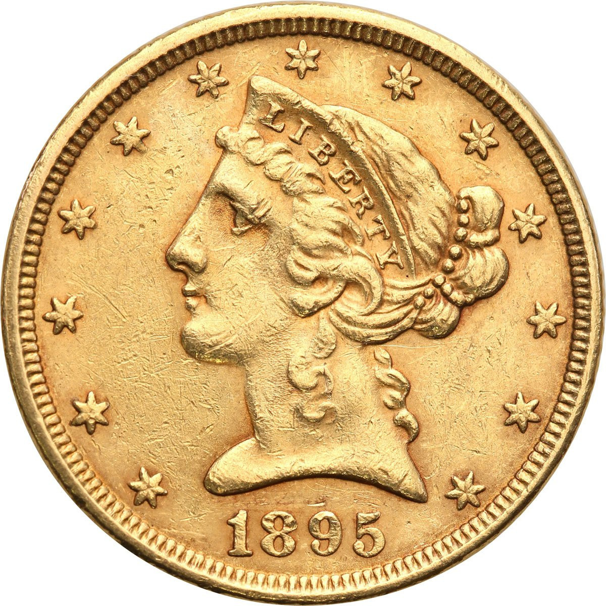 USA 5 dolarów 1895 Filadelfia st. 1-/2+