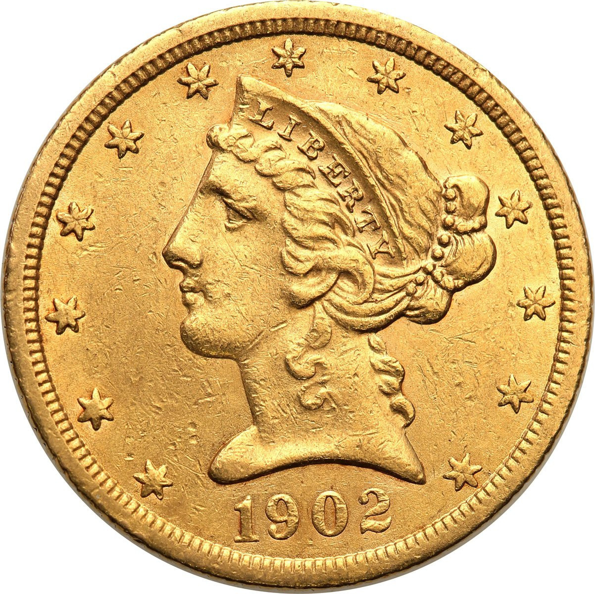 USA 5 dolarów 1902 S San Francisco st. 2+