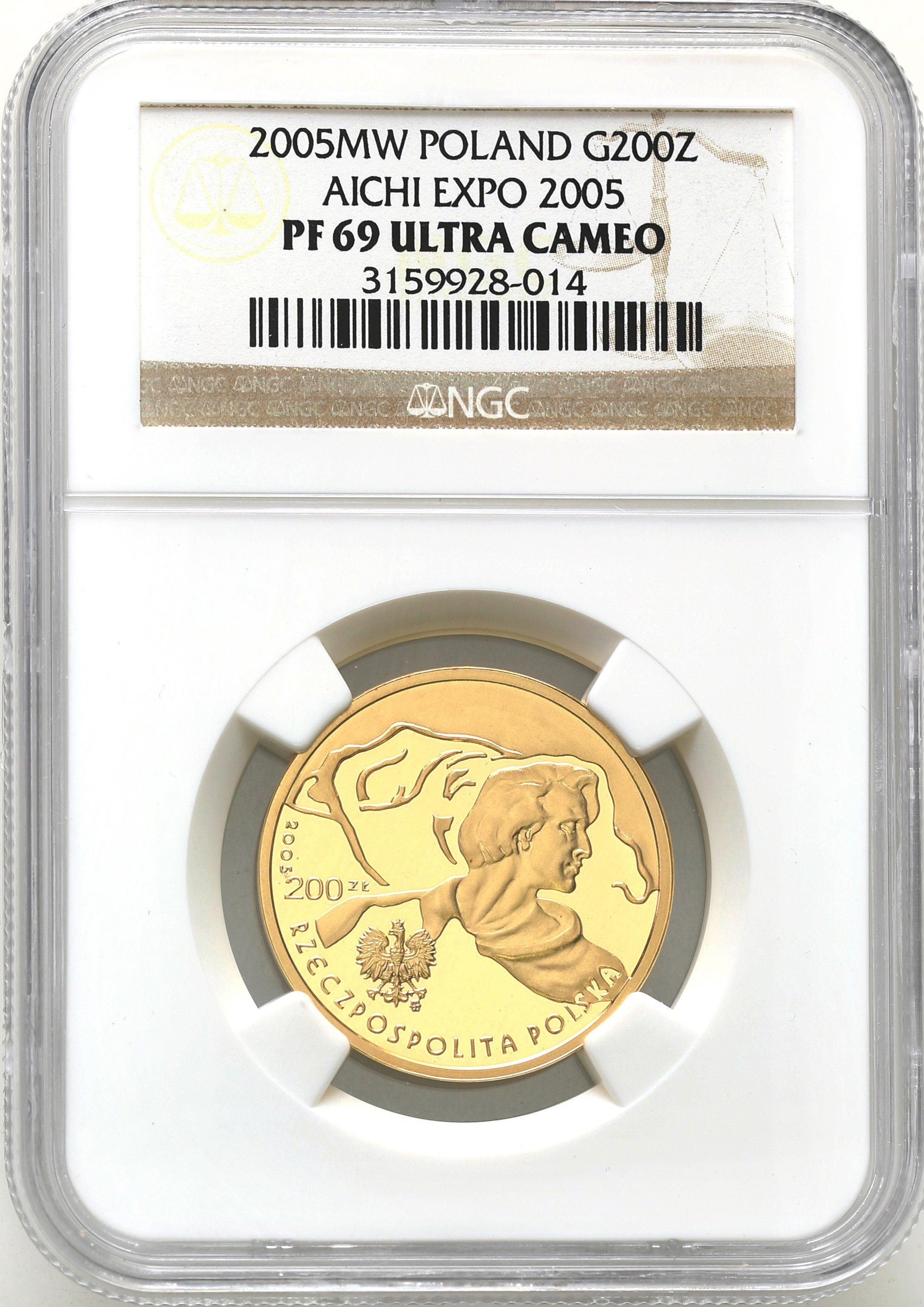 III RP. 200 złotych 2005 Światowa Wystawa EXPO NGC PR69 ULTRA CAMEO (2MAX)