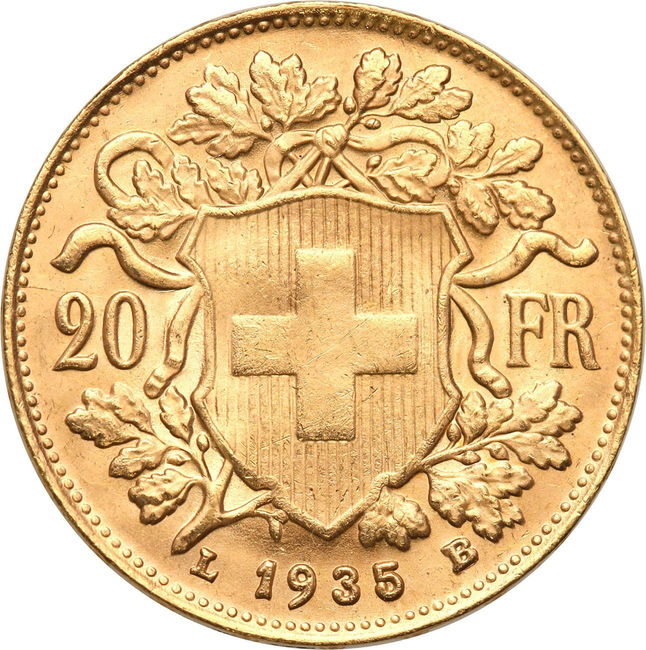 Szwajcaria. Helvetia 20 franków 1935