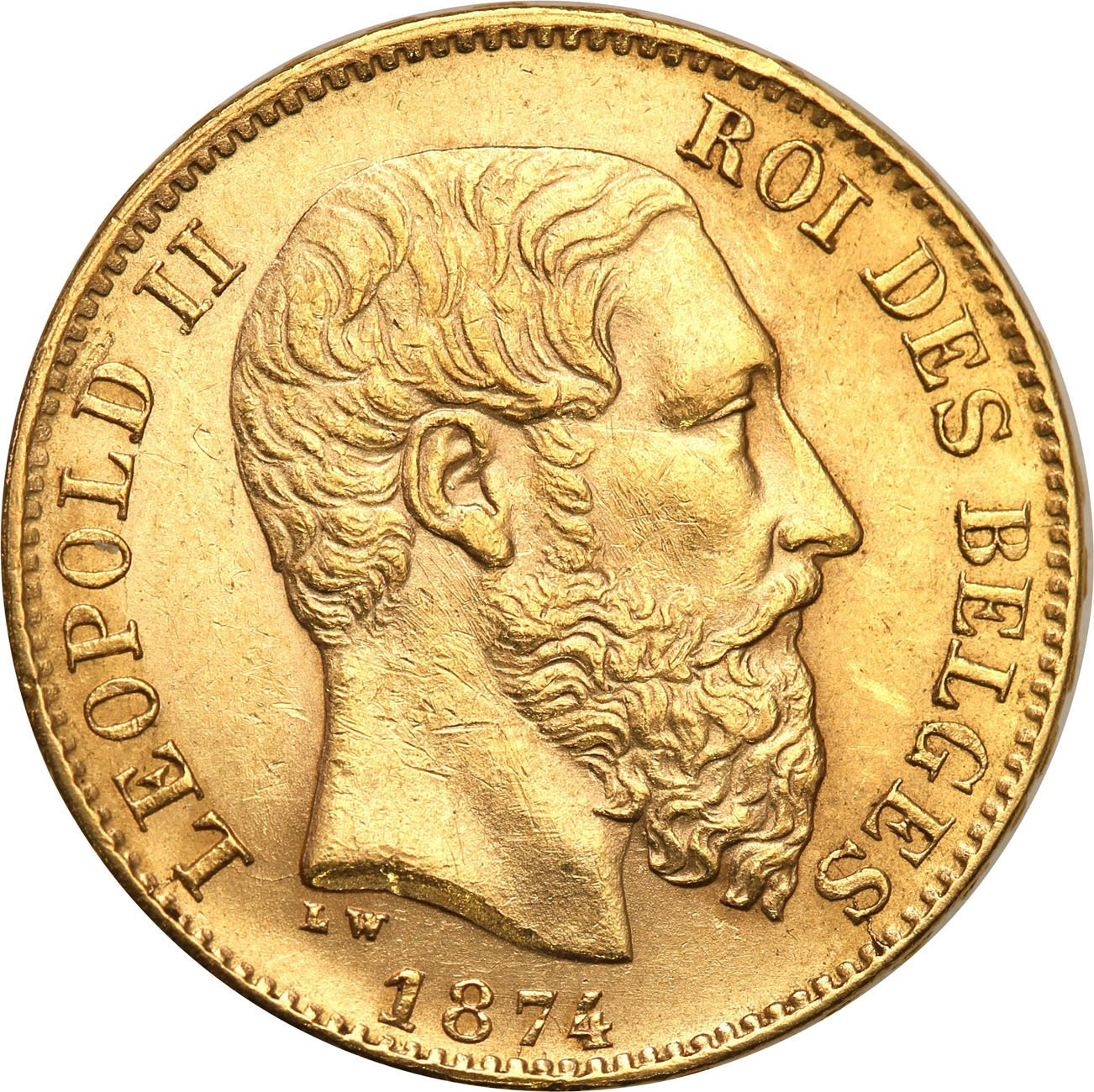 Belgia 20 franków 1874