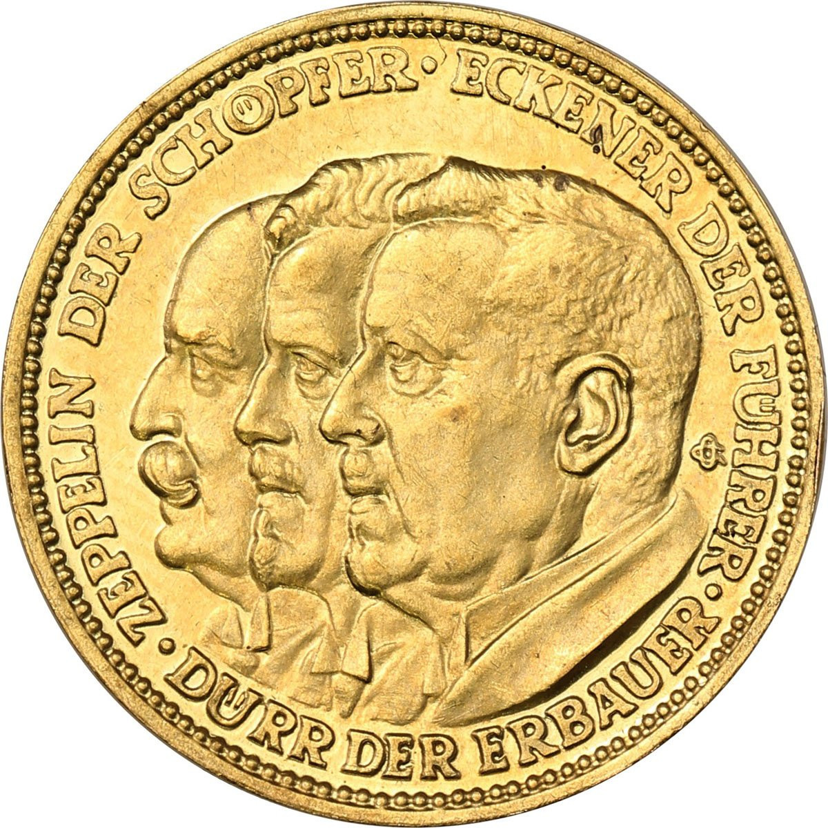 Niemcy Weimar Medal 1929 Graf Zeppelin ZŁOTO