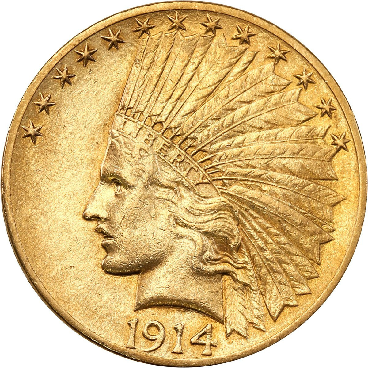 USA. 10 $ dolarów 1914 Indianin Filadelfia