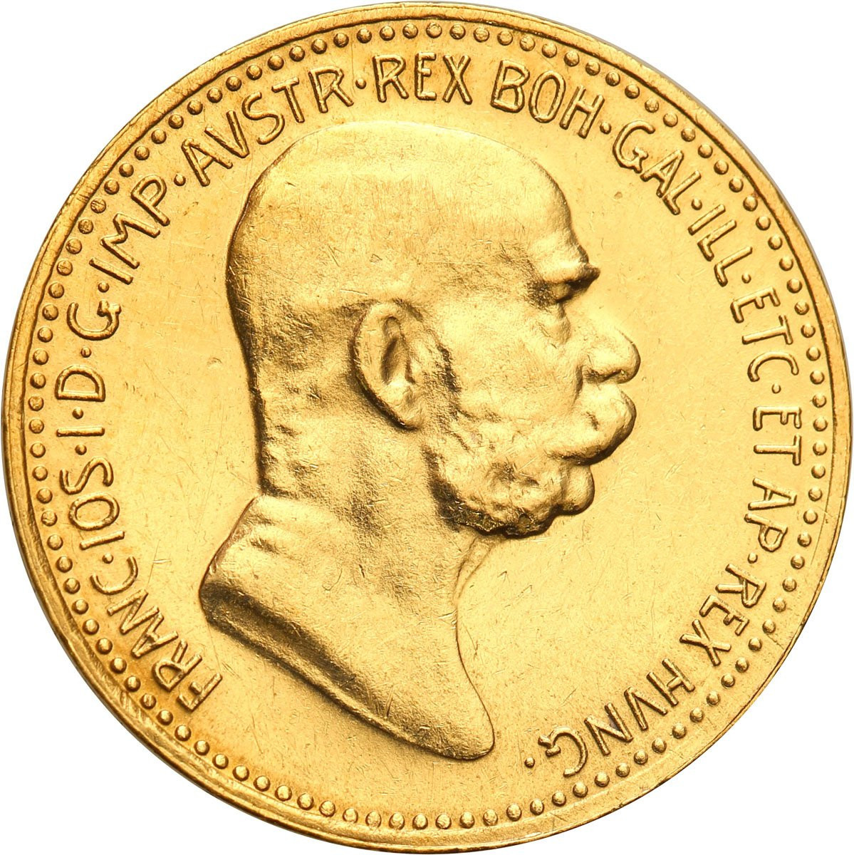 Austria 10 koron 1908 (Schwartz) F.J. I st.1