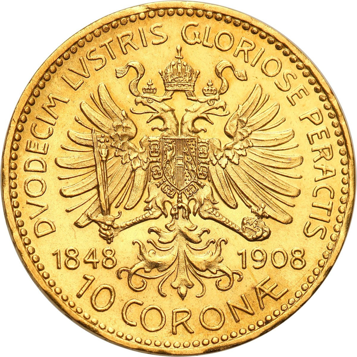 Austria 10 koron 1908 (Schwartz) F.J. I st.1