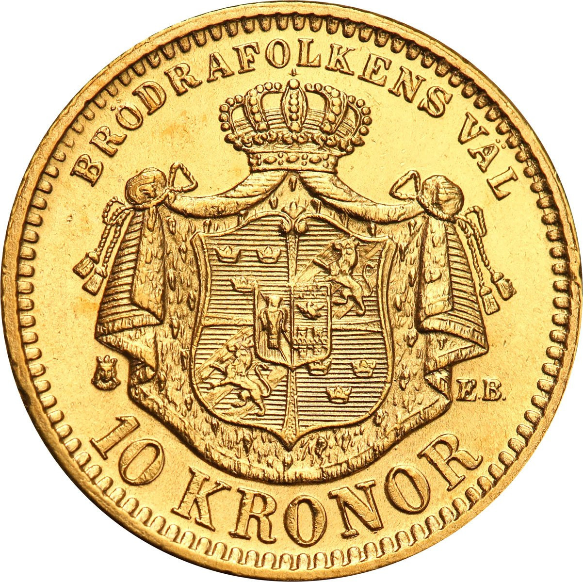 Szwecja. Oskar II 10 koron 1883 - PIĘKNE