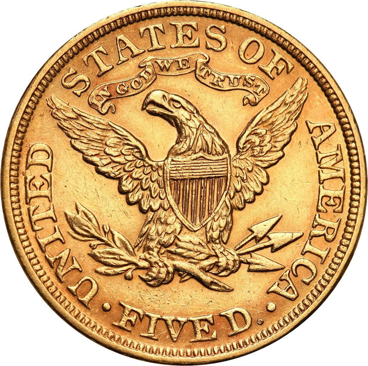 USA 5 dolarów 1893 Filadelfia st. 1-/2+
