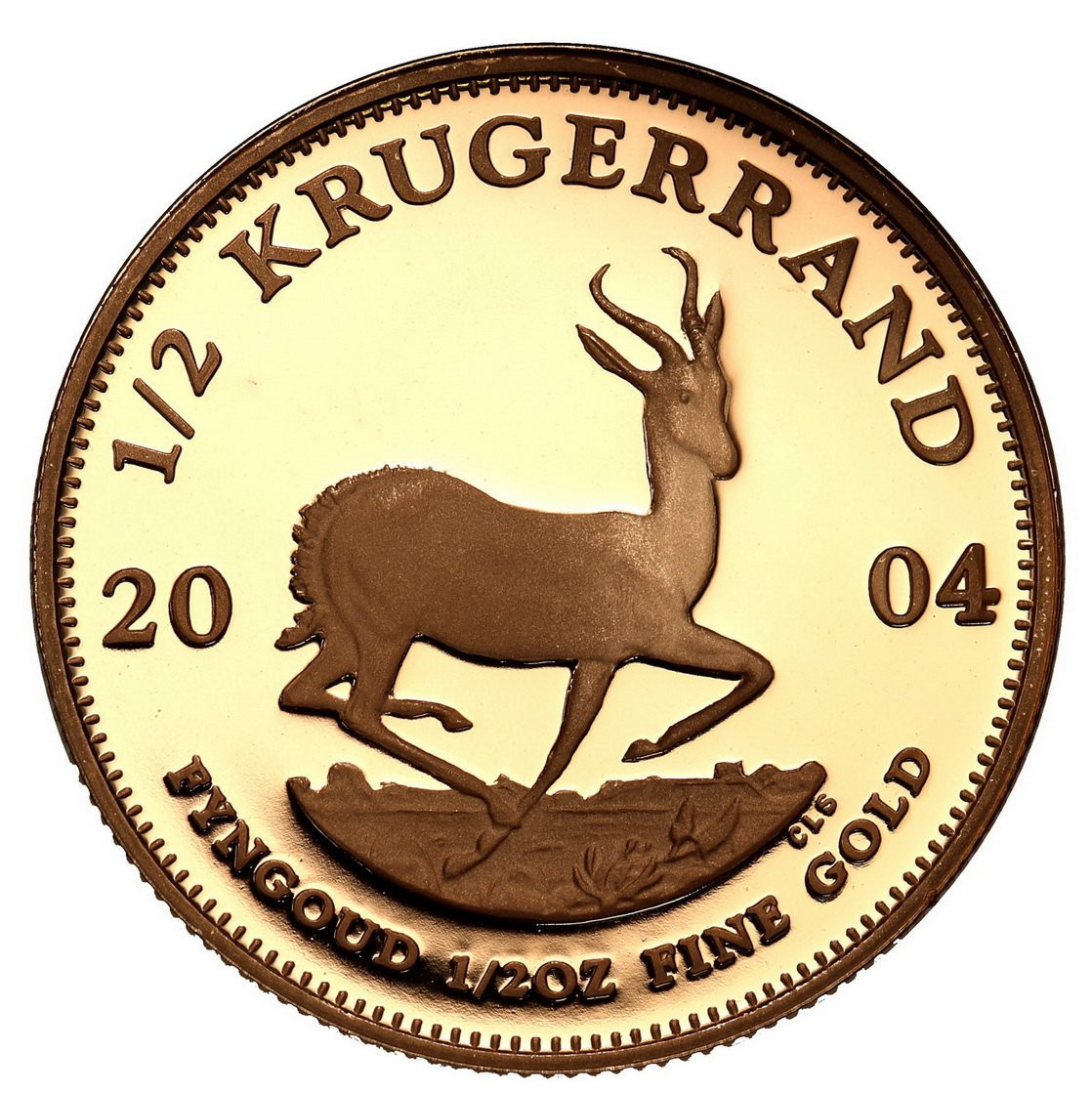RPA. Krugerrand 2004 - 1/2 uncji złota - stempel LUSTRZANY