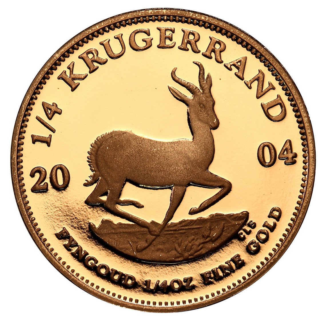 RPA. Krugerrand 2004 - 1/4 uncji złota - stempel LUSTRZANY